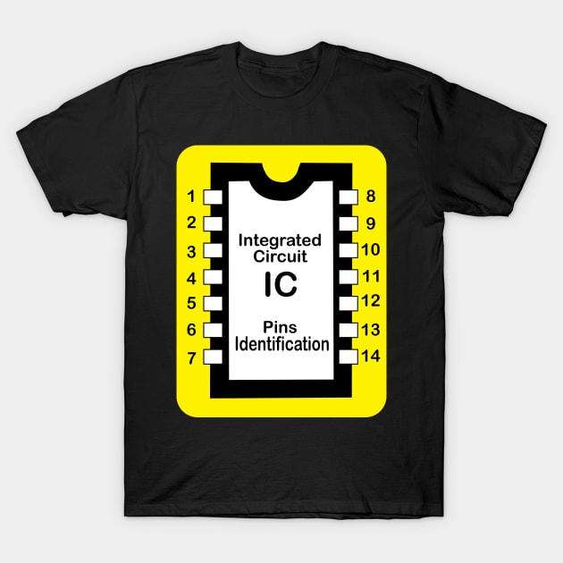 integrated circuit IC pin identification sticker for electronics electrical engineering students and electricians T-Shirt by ArtoBagsPlus